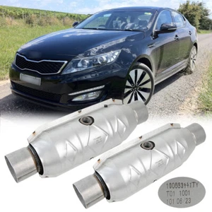 Par de convertidores catalíticos de 2,5" EPA con protector térmico de 15" de largo para Kia Optima Hybrid - Imagen 1 de 15