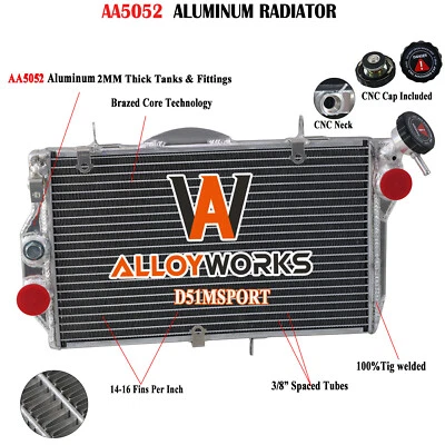 Radiador de aluminio apto para Honda CBR1100 CBR1100XX Blackbird 1997-2003 inyección de combustible Foto 1 de 4