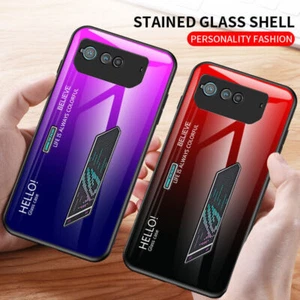 Para Asus ROG Phone 6, Moda Carcasa de Vidrio Gradiente Dura Suave Antigolpes Estuche Cubierta - Imagen 1 de 22