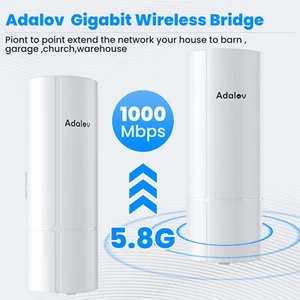 2Pcs 5.8G Gigabit Wireless Bridge 1Gbps WiFi Bridge Point to Point Outdoor CPE - Picture 1 of 8