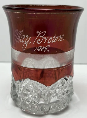 EAPG Ruby Duncan Sons Co George No 39 Ruby Stained Button Arches May Brown 1909 - Image 1 of 4