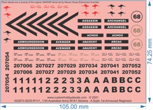 ADF Army Abrams M1A1 MBT - 1/16 1/24 1/25 1/35 1/48 1/56 1/72 1/87 1/100 - WD - Picture 1 of 3