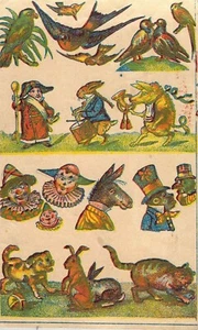 De Colección Animales Antropomórficos Payasos Efímeros Fijación Transferencias Direcciones - Imagen 1 de 2