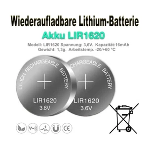 ML1620 Wiederaufladbare CMOS RTC BIOS Batterie Knopfzellen Akku 3,6V Neu - Bild 1 von 1
