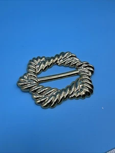 Vtg. Metallic Gold Plastic Scarf Slide Shirt Tie Back Buckle Great For 80s Day! - Picture 1 of 5