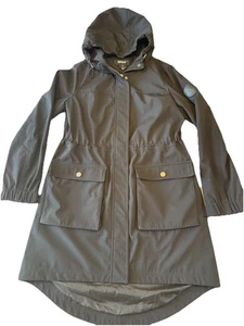 DKNY wasserabweisender Parka Jacke Damen Gr. S schwarz Taschen Kapuze Full Zip - Bild 1 von 13