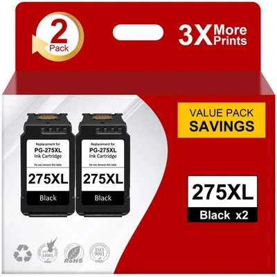 2Pack PG-275XL CL-276XL Ink Cartridge for Canon Pixma TS3520 TR4700 TR4722 - Image 1 of 4