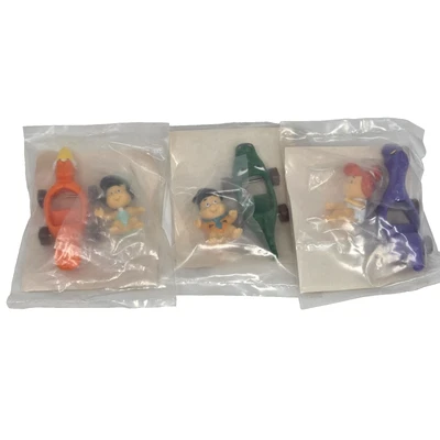 LOTE DE 3 JUGUETES HAPPY FOOD VINTAGE 1988 MCDONALD'S THE FLINTSTONES NIÑOS NUEVO SELLADO Foto 1 de 4