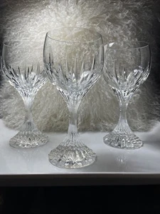 BACCARAT Crystal France MASSENA 7” Water GOBLET Glass For Water Or Wine - 3 Avl. - Picture 1 of 8