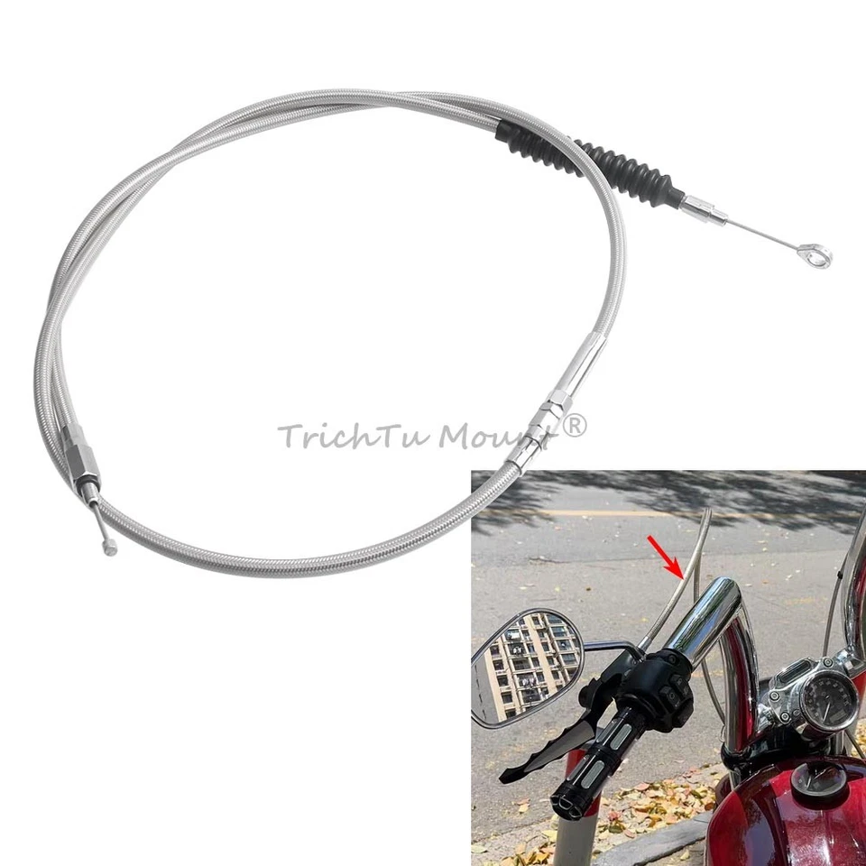 Línea de cable de embrague 71" 180 cm para Harley Softail Heritage Road King Sportster Foto 1 de 4