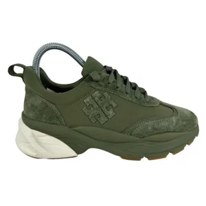 Tory Burch Olivgrün Wildleder Leder Logo Chunky Plateau Sneaker Schuhe 5M - Bild 1 von 7