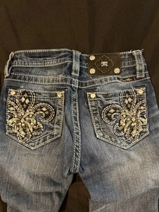 Girl's MISS ME Skinny Jeans Size 12 JK5581S missing 1 embellishment on back - Picture 1 of 3