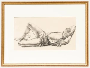 Reginald Brill (1902-1974) - 1931 Feder- und Tuschezeichnung, liegender Akt - Bild 1 von 6