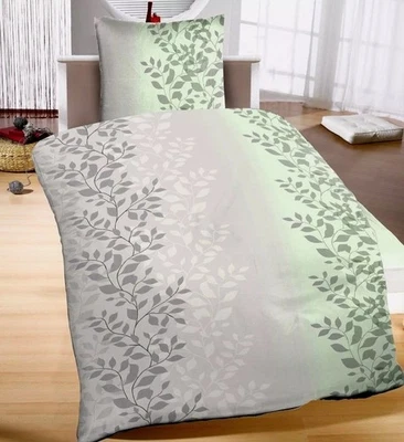 4-tlg Mikrofaser Bettwäsche Garnitur 135x200  Mint Leichte Sommer Ware - Bild 1 von 2