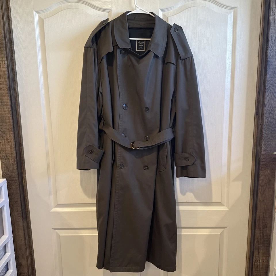 Gabardina Christian Dior Monsieur Ejército Doble Pecho Para Hombre 44R Forro de Lana Foto 1 de 4