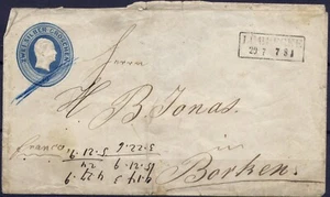 Cover Postal stationery Germany Preussen, 1860. Lubbecke to Borken. - Picture 1 of 2