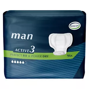 96 x Incontinence Pads for Men | Forma-Care Man Active 3 | Discreet Male Pads - Picture 1 of 7