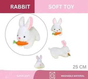 Cute White Bunny Soft Toy with Carrot - Picture 1 of 1