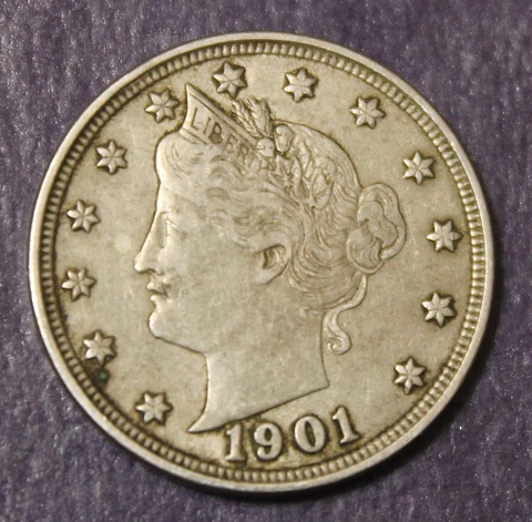 1901 Liberty Nickel XF....................Lot 8287 Cover