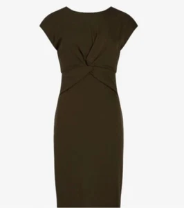 NWT Olive Express cap sleeve twist front midi dress Size Medium - Picture 1 of 5