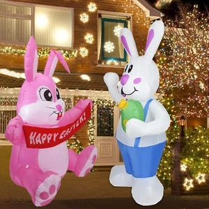 5/6FT Inflatable Easter Bunny Decoration Blow Up Easter Yard Holiday Party Decor - Picture 1 of 20