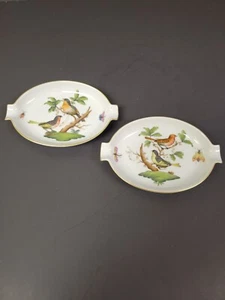 Herend Hand Painted Rothschild Bird Ashtrays - Picture 1 of 6