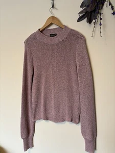Top shop Blush Purple, Knit Sytle Jumper With round Neck & Long Sleeves Size 8 - Picture 1 of 10