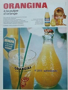 REKLAME ORANGINA A LA PULPE D'ORANGE FRUITILLANTE VON 1968 FRANZÖSISCHE ANZEIGE PUB - Bild 1 von 1
