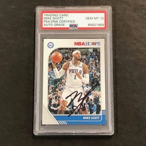 2019-20 NBA Hoops #279 Mike Scott Signed Card Auto 10 PSA Slabbed 76ers - Picture 1 of 2