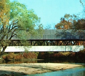 VERLEGT Zentrum Sandborn überdachte Brücke passump Lyndonville VT Vintage Postkarte - Bild 1 von 3