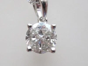 ELEGANT 14K. WEISSGOLD 4 TORTENFORM DIAMANT ANHÄNGER, 0,80 KARAT TWT. NEU - Bild 1 von 7