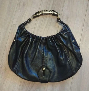 Borsa Yves Saint Laurent Rive Gauche Mombasa monospalla in pelle nera con conservazione - Foto 1 di 8