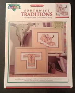 Southwest Traditions Beaded Buckskin & Buffalo Skin Counted Cross Stitch  - Picture 1 of 2