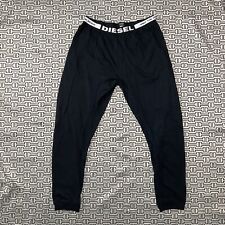 DIESEL MEN’S PULL ON STRETCH COTTON PAJAMA SLEEP PANTS - BLACK IN SIZE LARGE