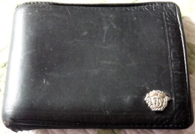 Billetera de cuero negra Gianni Versace - La Medusa Foto 1 de 4