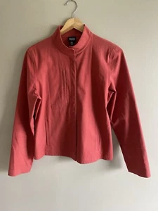 Eileen Fisher piccola giacca rossa militare asiatica minimalista blusa zip - Foto 1 di 12