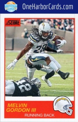 2019 Score Los Angeles Chargers Football Card #23 Melvin Gordon III - Image 1 of 2