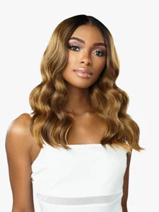 SENSATIONNEL HUMAN HAIR BLEND BUTTA HD LACE FRONT WIG - BEACH WAVE 20 - Picture 1 of 24