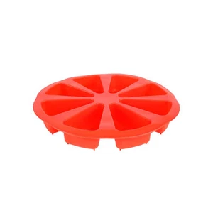 Silicone Cake Mold 8 Holes Orange Shaped Pizza Pan 8 Points Scone Bake ware - Picture 1 of 12