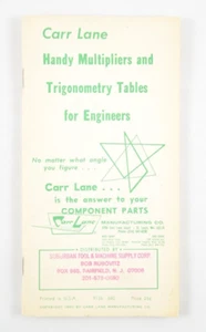 Carr Lane Handy Multipliers & Trigonometry Tables for Engineers Pocket Booklet - Picture 1 of 2