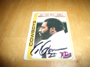 ED 'TOO TALL" JONES AUTOGRAPHED FOOTBALL CARD 1978 TOPPS #429 DALLAS COWBOYS - Picture 1 of 3