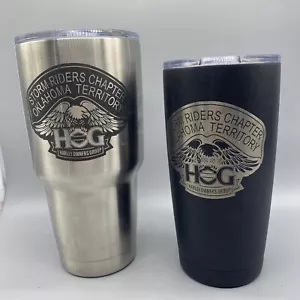 2 POLAR CAMEL Travel Cups HOG Storm Riders Chapter Oklahoma Territory with Lids - Picture 1 of 6