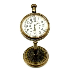 Antique Brass Desk Clock Nautical Vintage Maritime Ship Desk Clock Office Decor - Picture 1 of 12