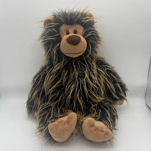 Jellycat RARE Black Shaggy Baggy Bear Stuffed Plush Black Tan Orange Green 20” - Picture 1 of 10