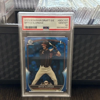 Bryce Eldridge, 2023 Bowman Draft Chrome Sapphire #BDC-107, PSA 10 - GEM MINT - Image 1 of 2