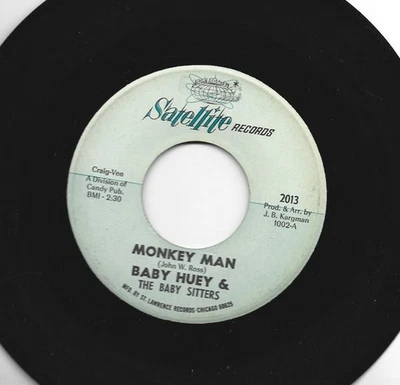 GARAGE SOUL WILD  R&B ROCKERS 45 - BABY HUEY - MONKEY MAN - HEAR 1965 SATELLITE - Image 1 of 2