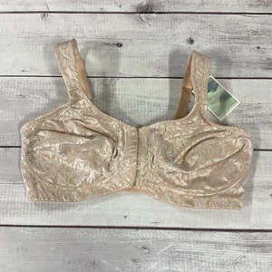 Amoena Mastectomy Bra Womens 38D Nude Front Back Closure #2145 Wireless NEW - Picture 1 of 14