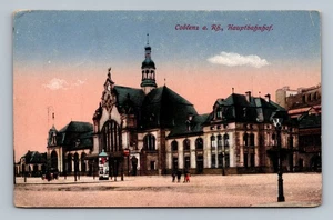 Vintage Coblenz Hauptbahnhof Railway Station Postcard Germany 1919 - Picture 1 of 2