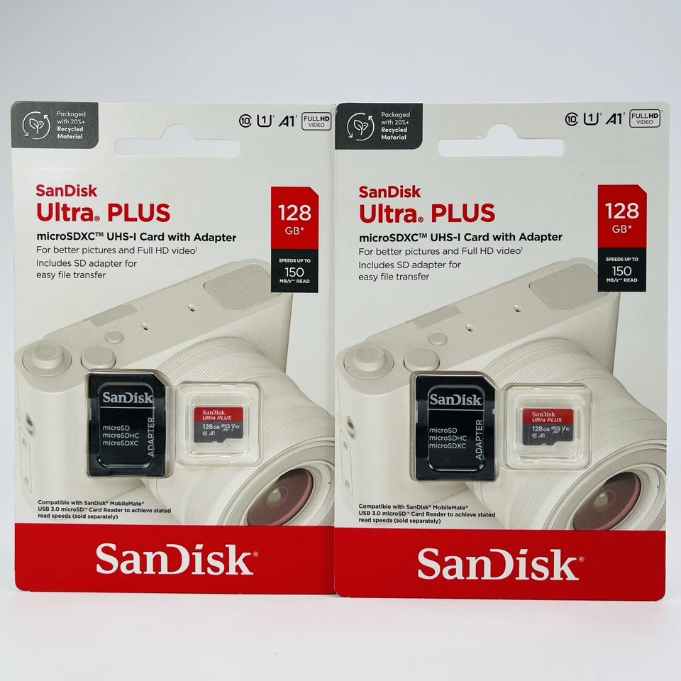 SanDisk Ultra PLUS 128GB microSD MicroSDXC UHS-I Memory Card