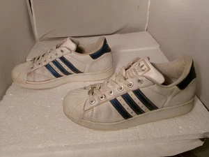 Vintage 2000 Adidas Superstar Shell Toe Schuhe weiß/marine Herren US 8,5 UK 8 FR 42 - Bild 1 von 18